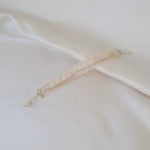 bracelet de mariée vintage dentelle de coton crème et chaine argentée