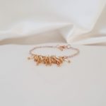 bracelet de mariée chaine doré rose et perles tubes miyuki