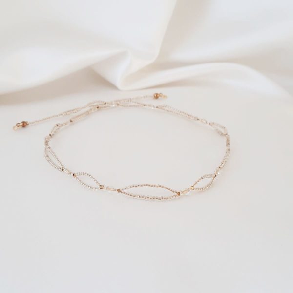 headband-coiffure-mariée-perles headband de mariée perles de rocailles et perles à facettes en verre de bohême