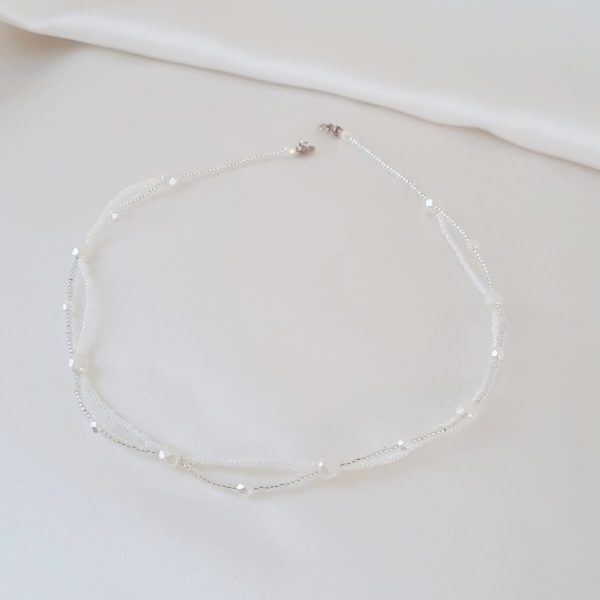 headband de mariée en couronne de perles de rocailles et perles à facettes