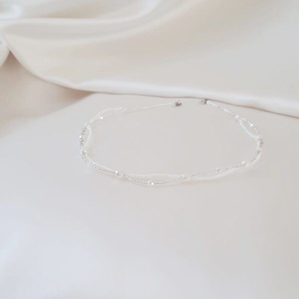 headband de mariée en couronne de perles de rocailles et perles à facettes