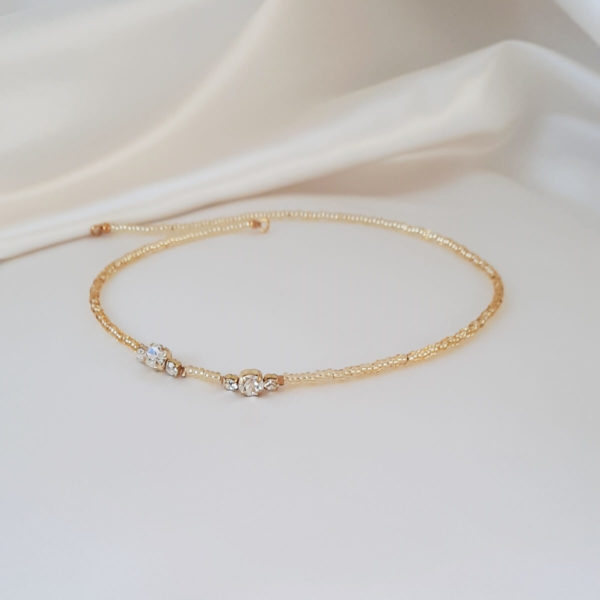 collier-mariée-perles-strass headband de mariée en perles de rocailles et cristaux swarovski