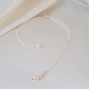 collier de dos classique chic perles de rocailles et perles de verre nacrées