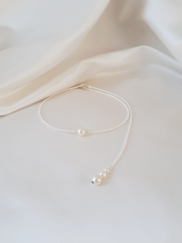 collier de dos classique chic perles de rocailles et perles de verre nacrées