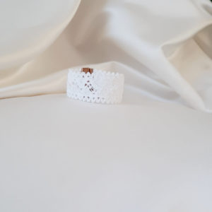 bracelet de mariée vintage dentelle de coton blanche