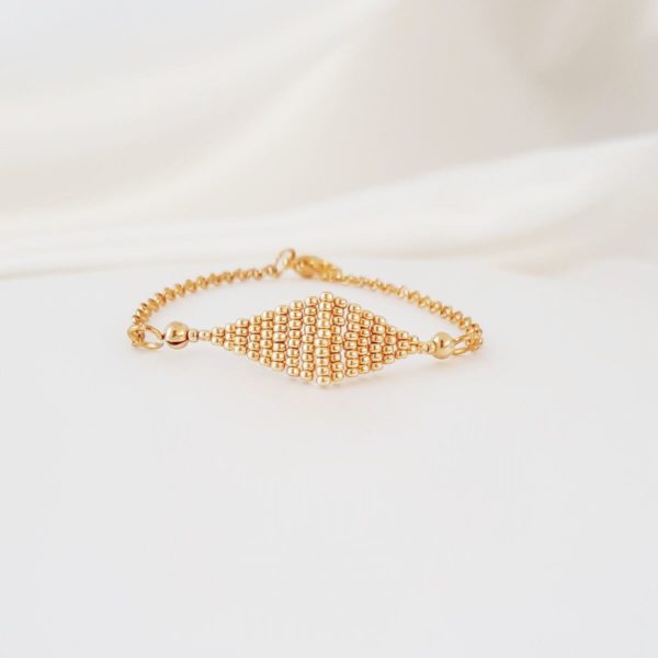 bracelet-mariée-perles-losange headband de mariée, une création unique et originale, d'inspiration bohême chic en perles tissées