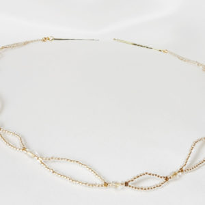 headband de mariée perles de rocailles et perles à facettes en verre de bohême