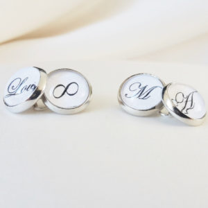 boutons de manchette de marié personnalisables avec initiales