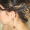 boucles-oreille-mariage-pendantes-doré rose boucles d'oreilles pendantes pour la mariée, dorées rose