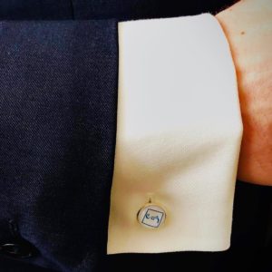 bouton de manchette de marié personnalisable avec initales