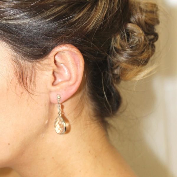 boucles-oreilles-mariée-goutte-verre boucles d'oreilles de mariée intemporelles en goutte de verre argentée