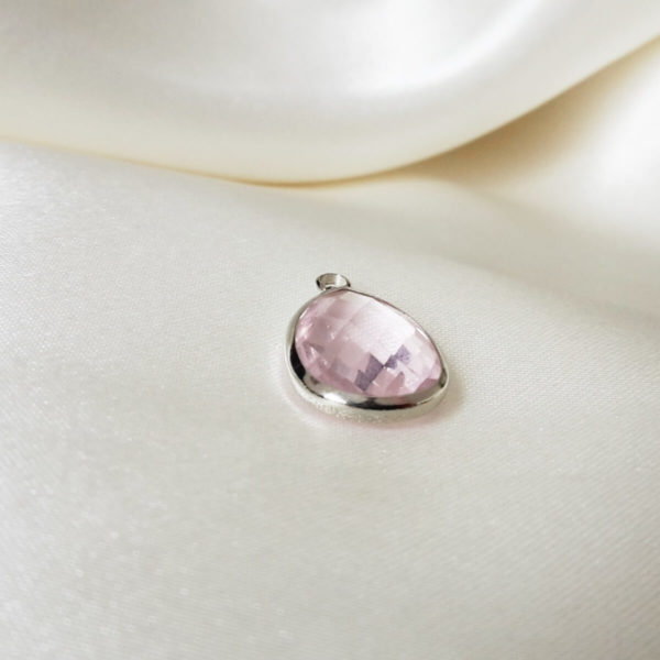 boucles-oreilles-mariée-goutte-verre goutte de verre rose transparente