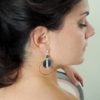 boucles d'oreilles casual pour mariée , cercle argentée et sequin
