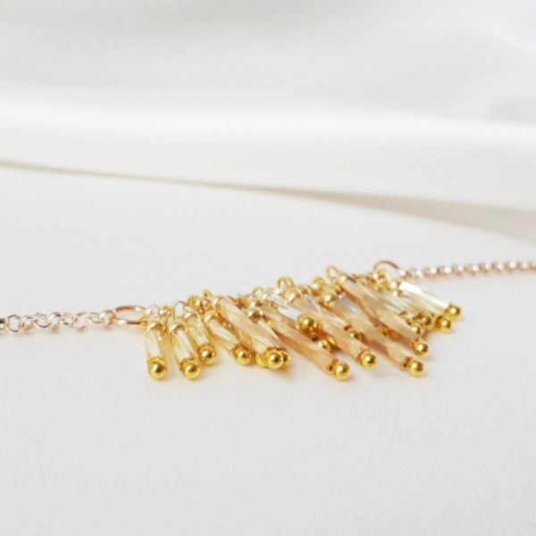 bracelet-mariée-perles-charms bracelet de mariée chaine doré rose et perles tubes miyuki