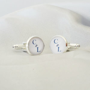 boutons de manchette de marié personnalisables avec satin