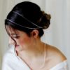 headbanc-coiffure-mariée-minimaliste headband de mariée perles de rocaille et ruban d'organza