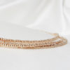 headband de mariée bohême chic sur trois rangs en perles de rocailles couleur champagne