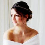 headband de mariée bohême chic sur trois rangs en perles de rocailles couleur champagne