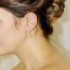 boucles-oreilles-mariée-pendantes boucles d'oreilles de mariée délicates avec puce d'oreille strass swarovski, perles à facettes en verre de bohême
