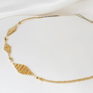 headband de mariée, une création unique et originale, d'inspiration bohême chic en perles tissées