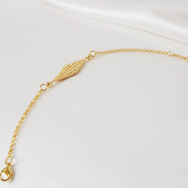 bracelet-mariée-perles-losange headband de mariée, une création unique et originale, d'inspiration bohême chic en perles tissées