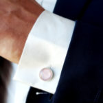 boutons de manchette de marié personnalisables avec satin