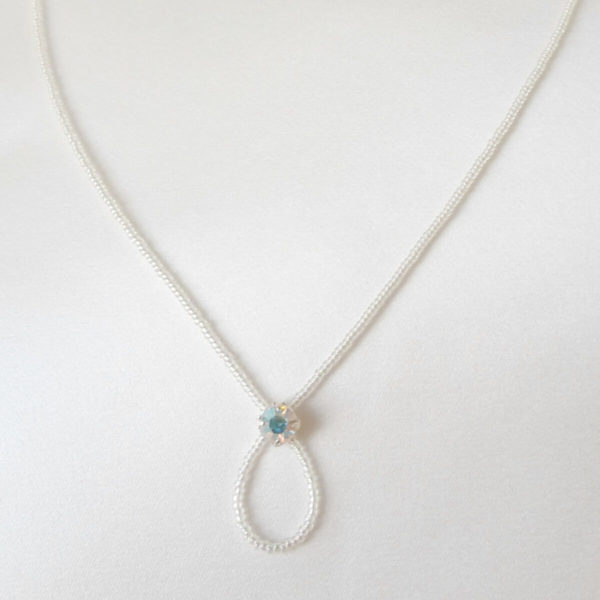 collier de mariée fines perles de rocailles et cristal swarovski