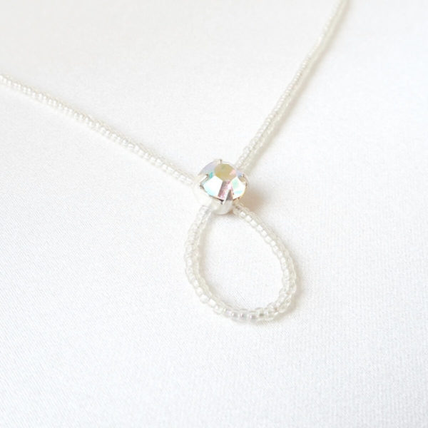 collier de mariée fines perles de rocailles et cristal swarovski