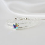 bracelet de mariée perles de rocailles irisées et cristal swarovski