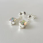 boucles d'oreilles de mariée simples en cristal swarovski