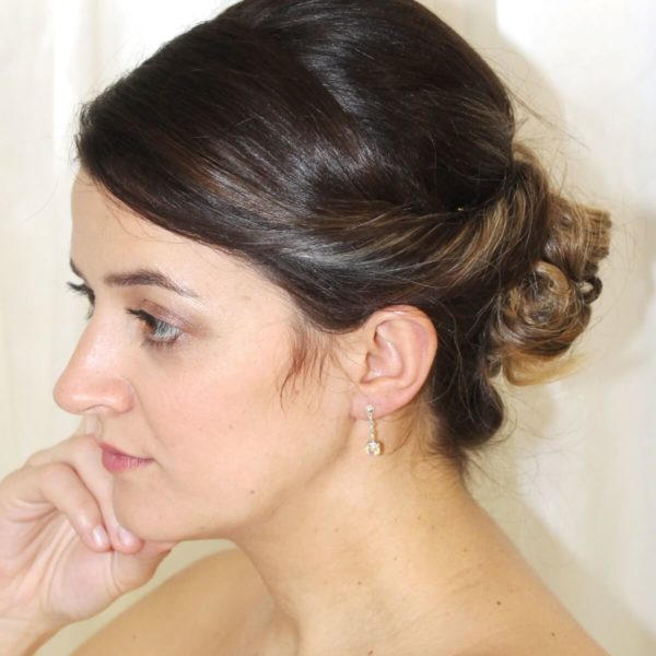 boucles-oreilles-mariée-strass boucles d'oreilles de mariée simples en cristal swarovski