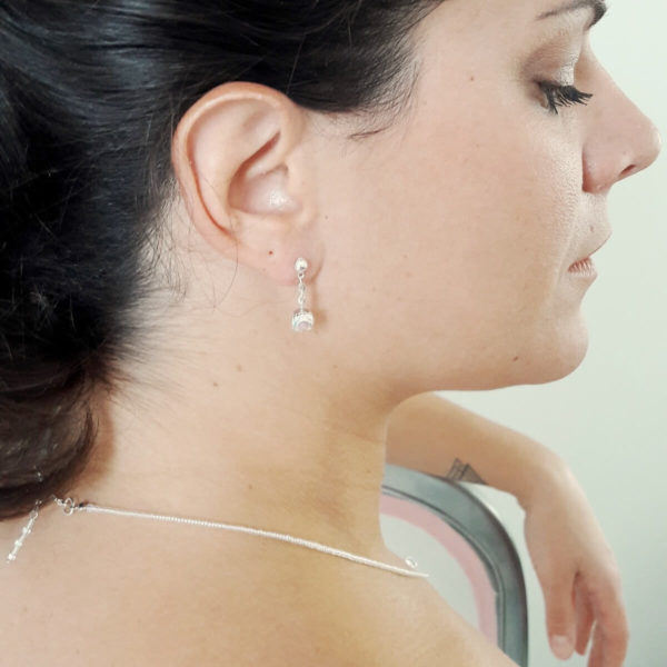 boucles-oreilles-mariée-strass boucles d'oreilles de mariée simples en cristal swarovski