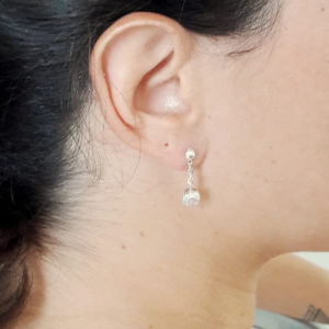 boucles d'oreilles de mariée simples en cristal swarovski