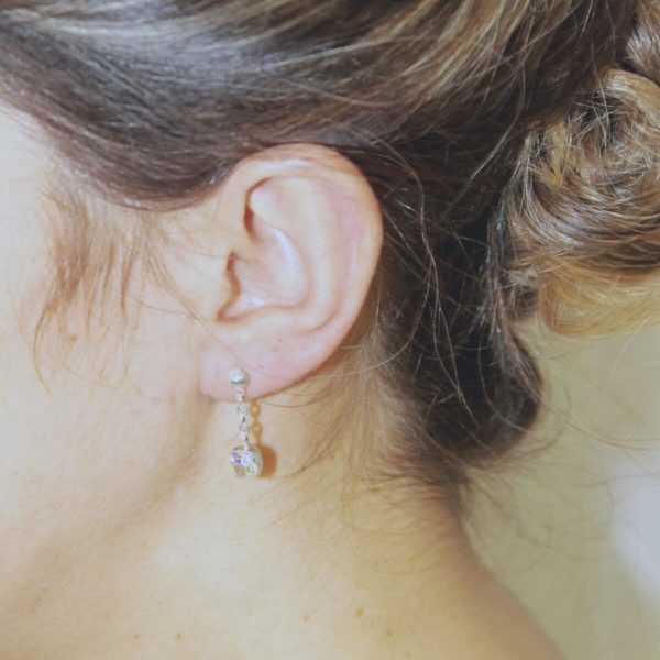 boucles-oreilles-mariée-strass boucles d'oreilles de mariée simples en cristal swarovski