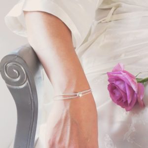 bracelet de mariée perles de rocailles irisées et cristal swarovski