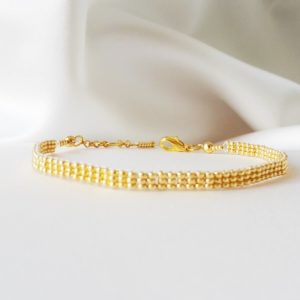 bracelet de mariée en perles de rocaille tissées à la main