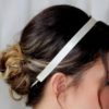 headband-coiffure-mariée-satin headband de mariée bohême chic ruban de satin ivoire, perles argentées