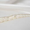 headband de mariée vintage, dentelle de coton crème et chaine dorée rose