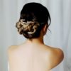 ornement de cheveux pour coiffure de mariée en perles nacrées et à facettes crème clair