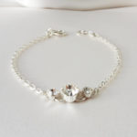 bracelet de mariée, chaine argentée et cristaux swarovski
