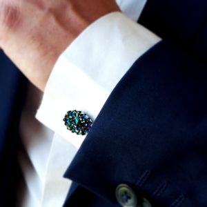 boutons de manchette de marié en résine druzy