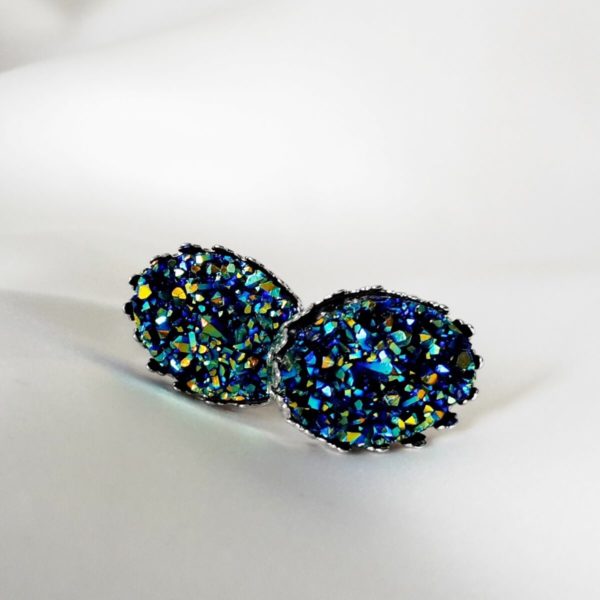 boutons de manchette de marié personnalisables en résine druzy