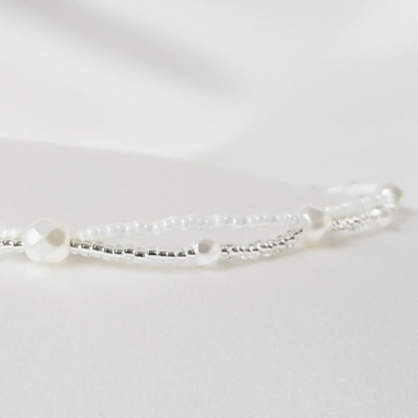 headband de mariée en couronne de perles de rocailles et perles à facettes