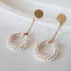 boucles-oreilles-mariée-perles et chaine boucles d'oreilles contemporaines pour mariées perles et chaines
