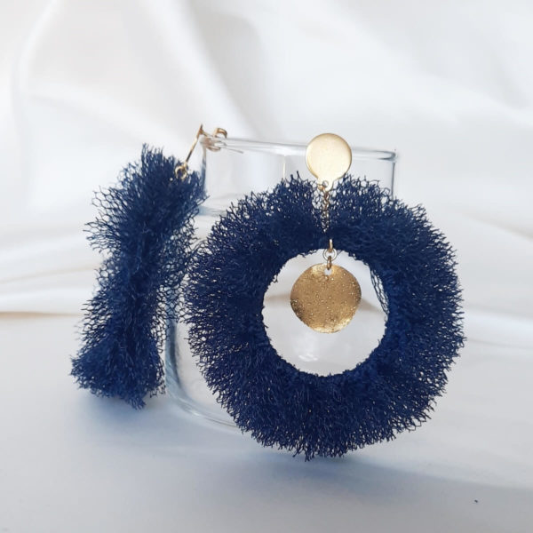 boucles d'oreilles créoles tulle pour mariée