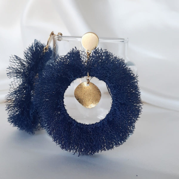 boucles d'oreilles créoles tulle pour mariée