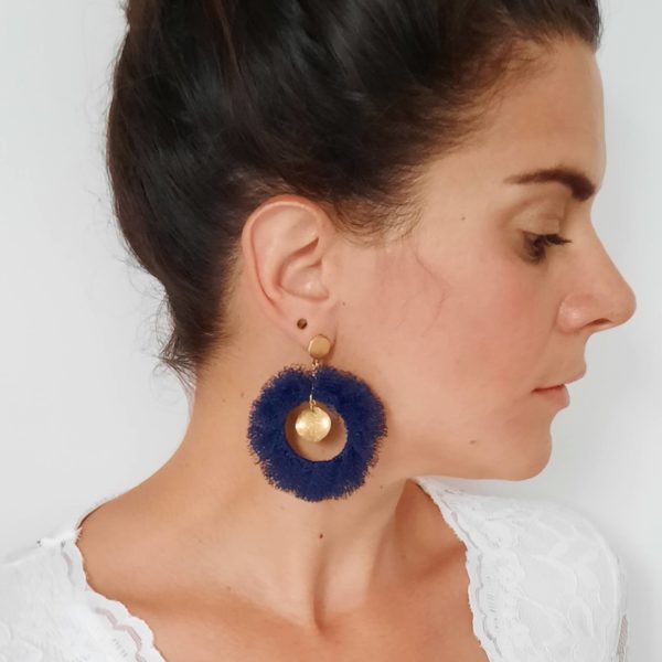 boucles d'oreilles créoles tulle pour mariée