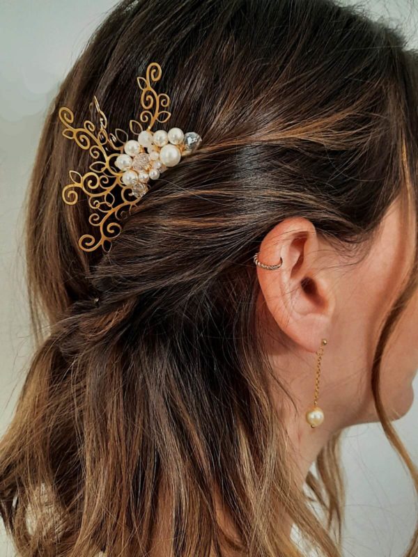 peigne pour coiffure mariage bohème chic