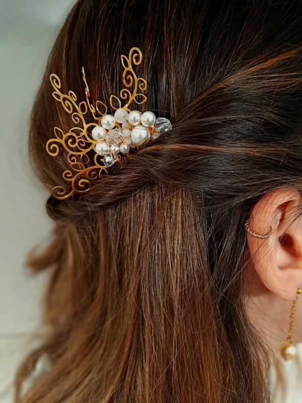 peigne pour coiffure mariage bohème chic