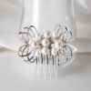 peigne mariée fleurs et perles